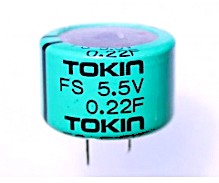 ス−パ−キャパシタ−コンデンサ− 5.5V/0.22F　　FS0H224Z　　16Φx10.5mm
