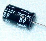 50V  10uF    バイポーラ  Nichicon  85℃  BP  10Φx16mm    1pcs