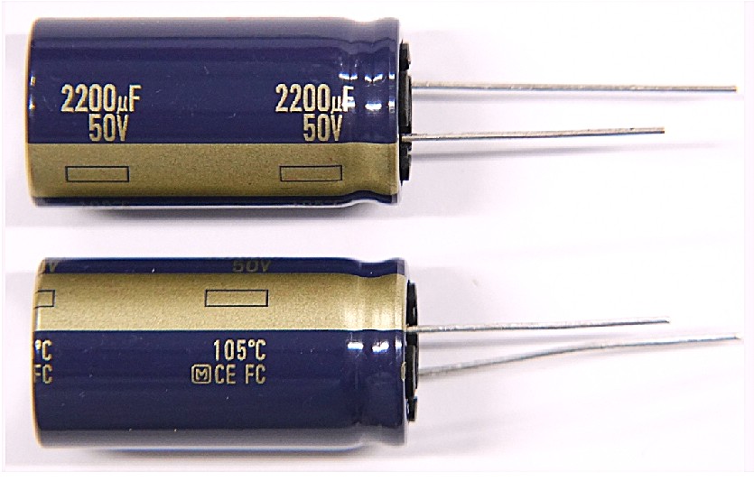 50V/2200uF　EEUFC1H222　Panasonic    φ18×h35.5  105℃  低Z