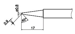 HAKKO FX-650用こて先　　T34-C08 　こて先 0.8C型