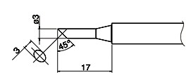 HAKKO FX-650用こて先　　T34-C3 　　こて先 3C型