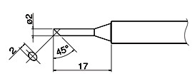 HAKKO FX-650用こて先　　T34-C2 　　こて先　2C型