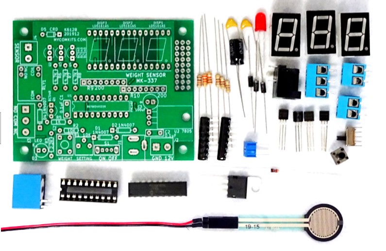 MK337  重量(%)を表示し、設定重量でリレーオン!重量センサー・表示・リレー付き!重量計キット」