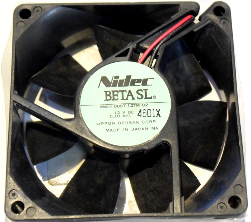 ファン　D08T-12TM02  DC12V/0.1Amp  Nidec  リサイクル品　　80x80x25