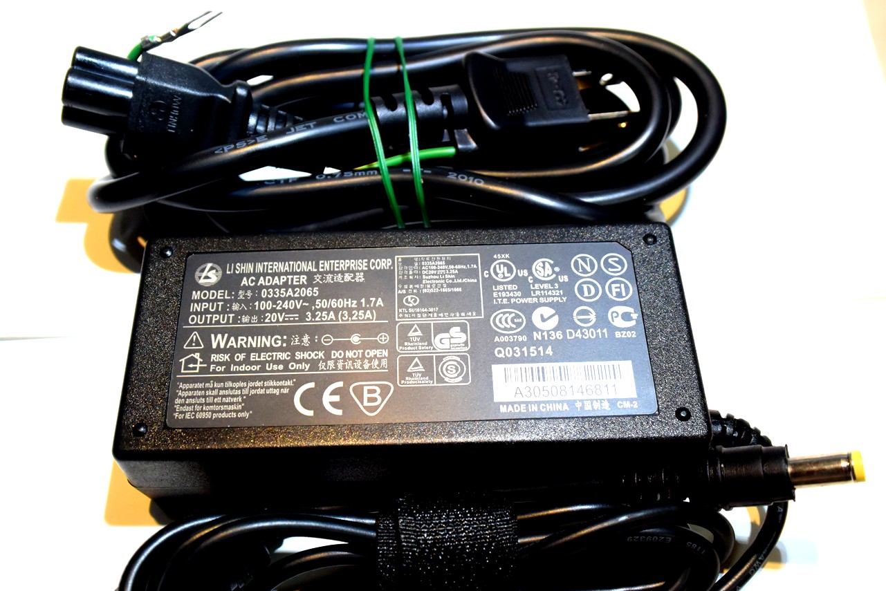 AC-adapter   OUT: 20V/3.25A　IN:100-240V　　0335A2065